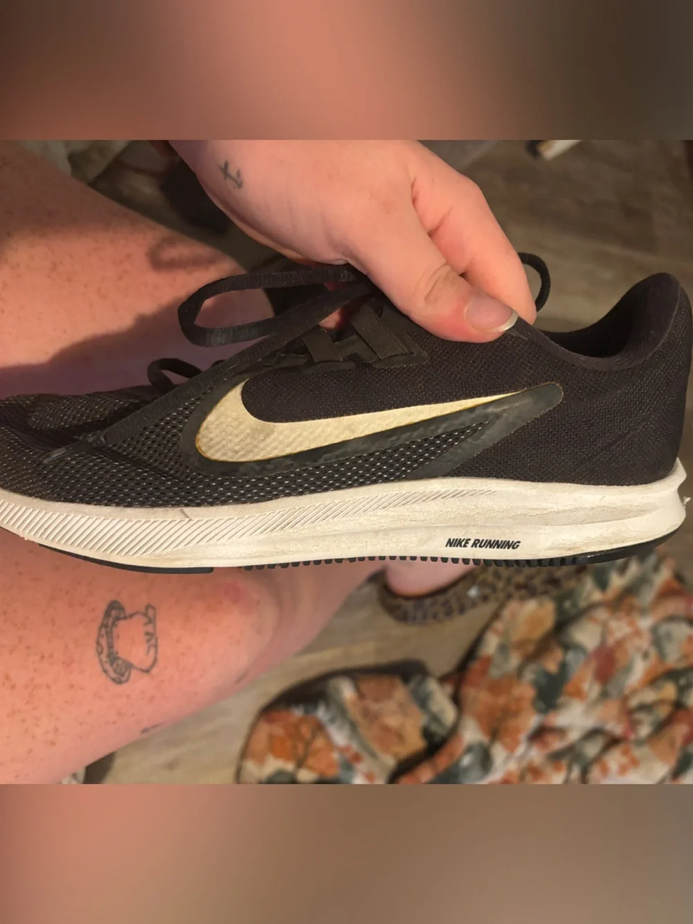 Nike Black Shoes with White Swoosh